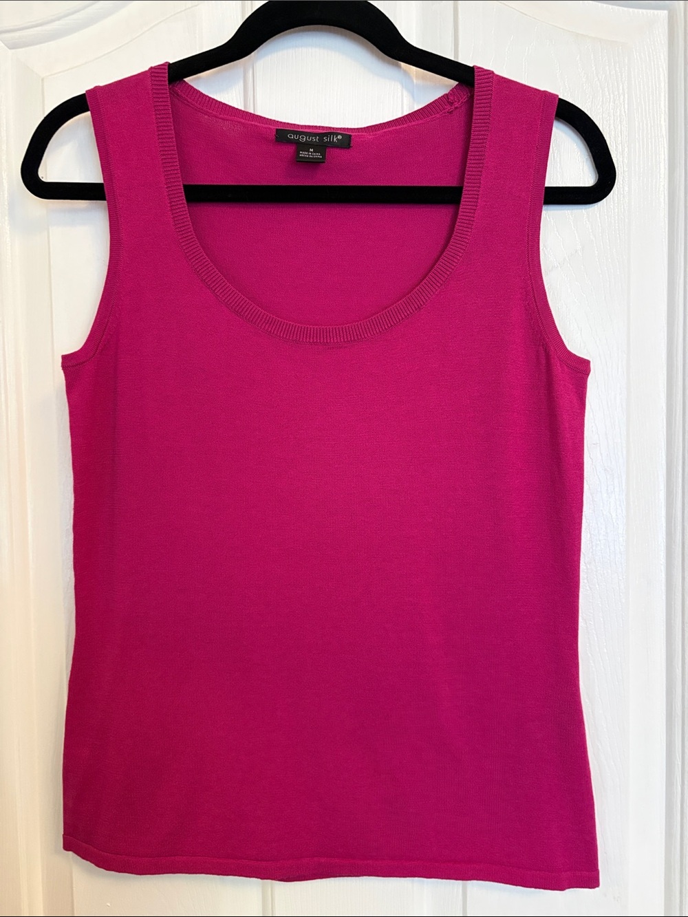 august silk Fuchsia Scoop Neck Tank